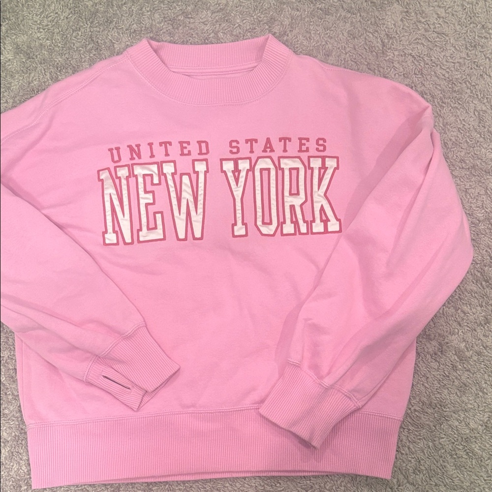 abercrombie kids Pink New York Graphic Crewneck Sweatshirt